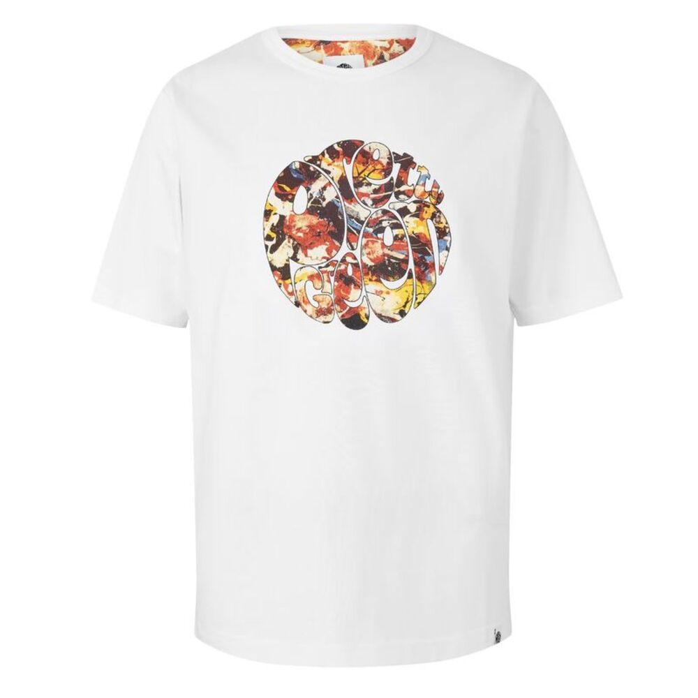 Pretty Green Mens Abstract Logo T-Shirt / White